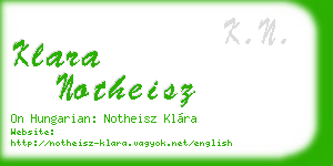 klara notheisz business card